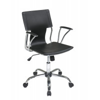 OSP Home Furnishings DOR26-BK Dorado Office Chair in Black Vinyl and Chrome Finish